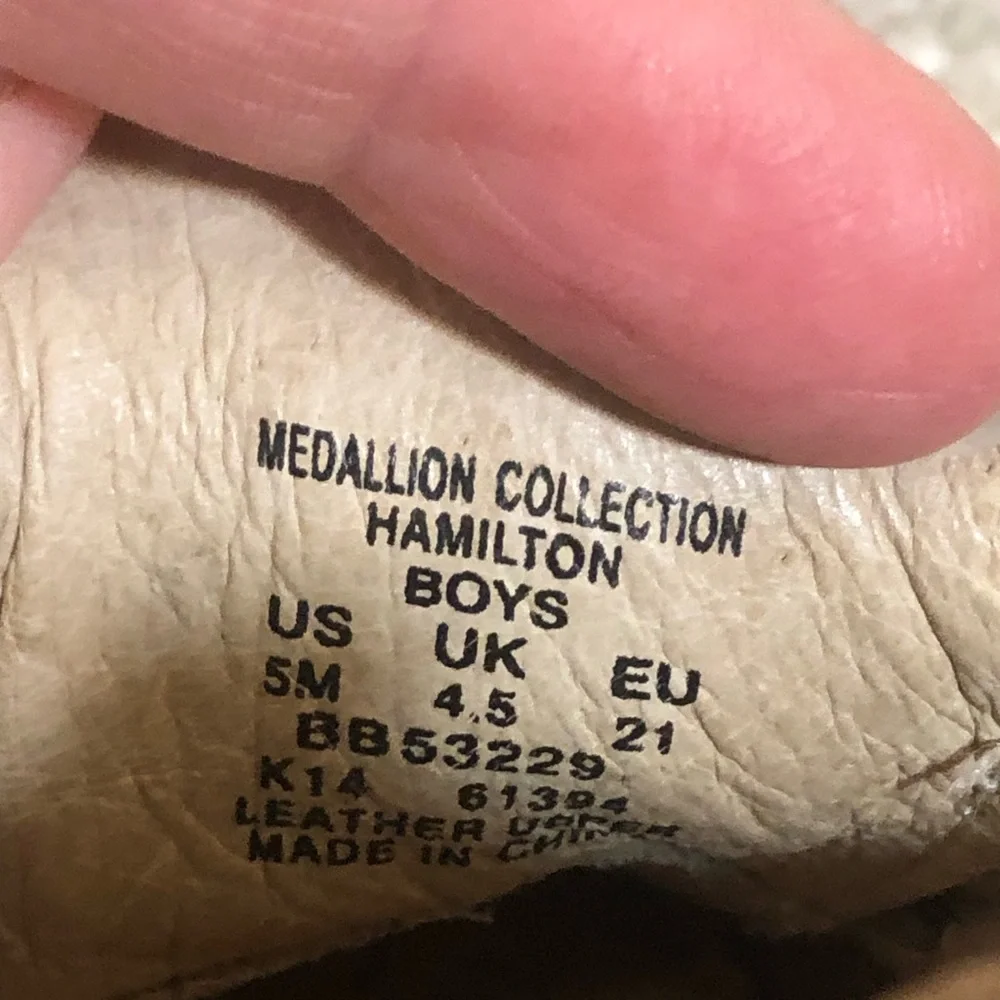 Stride Rite Hamilton Brown Leather Loafers Velcro Closure Toddler Boys Sz 5